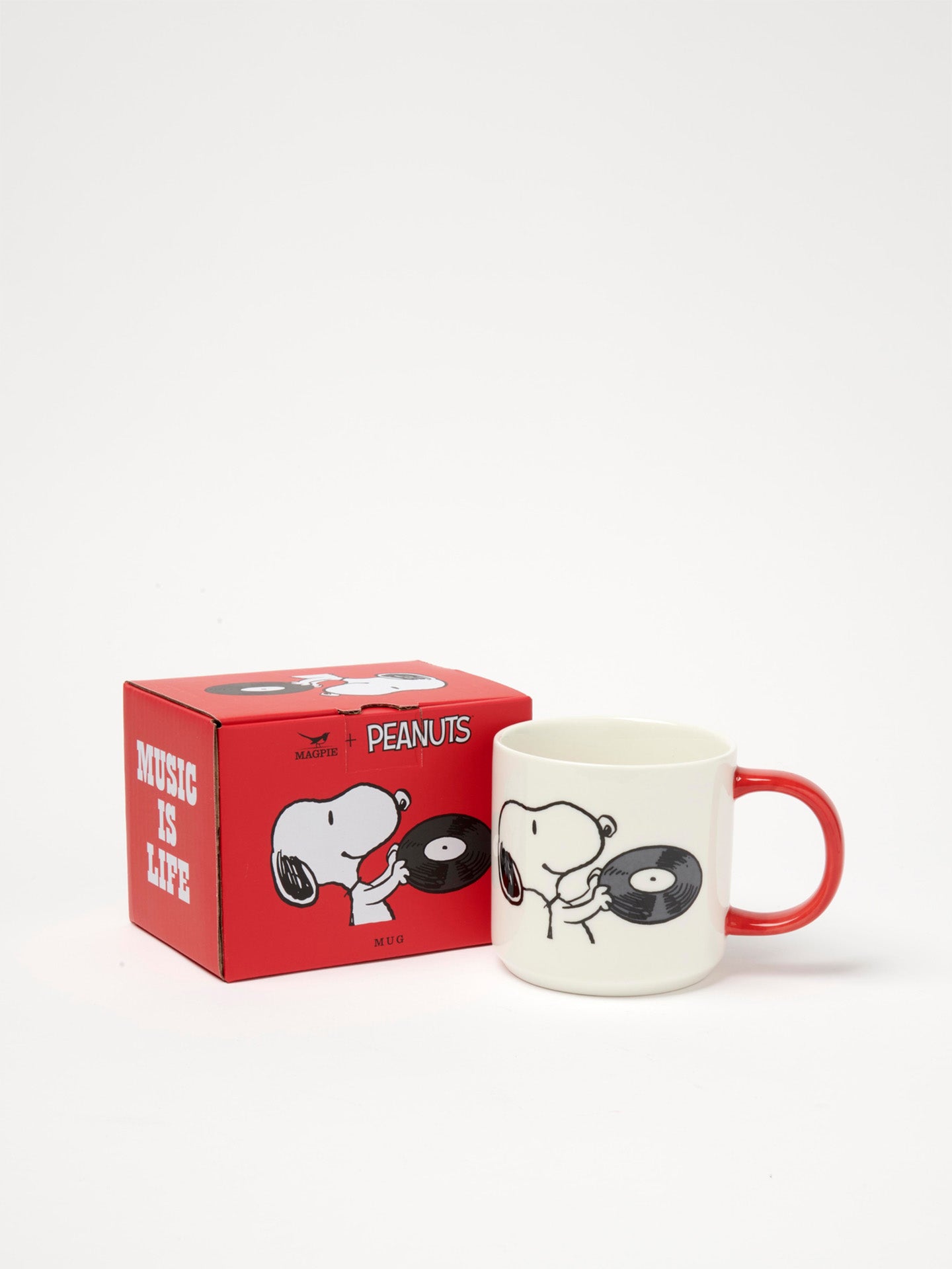 Peanuts mug, Music is Life Snoopy & vinyl record