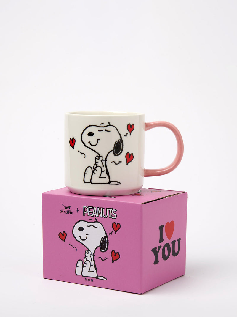 I love you Snoopy hearts Peanuts mug