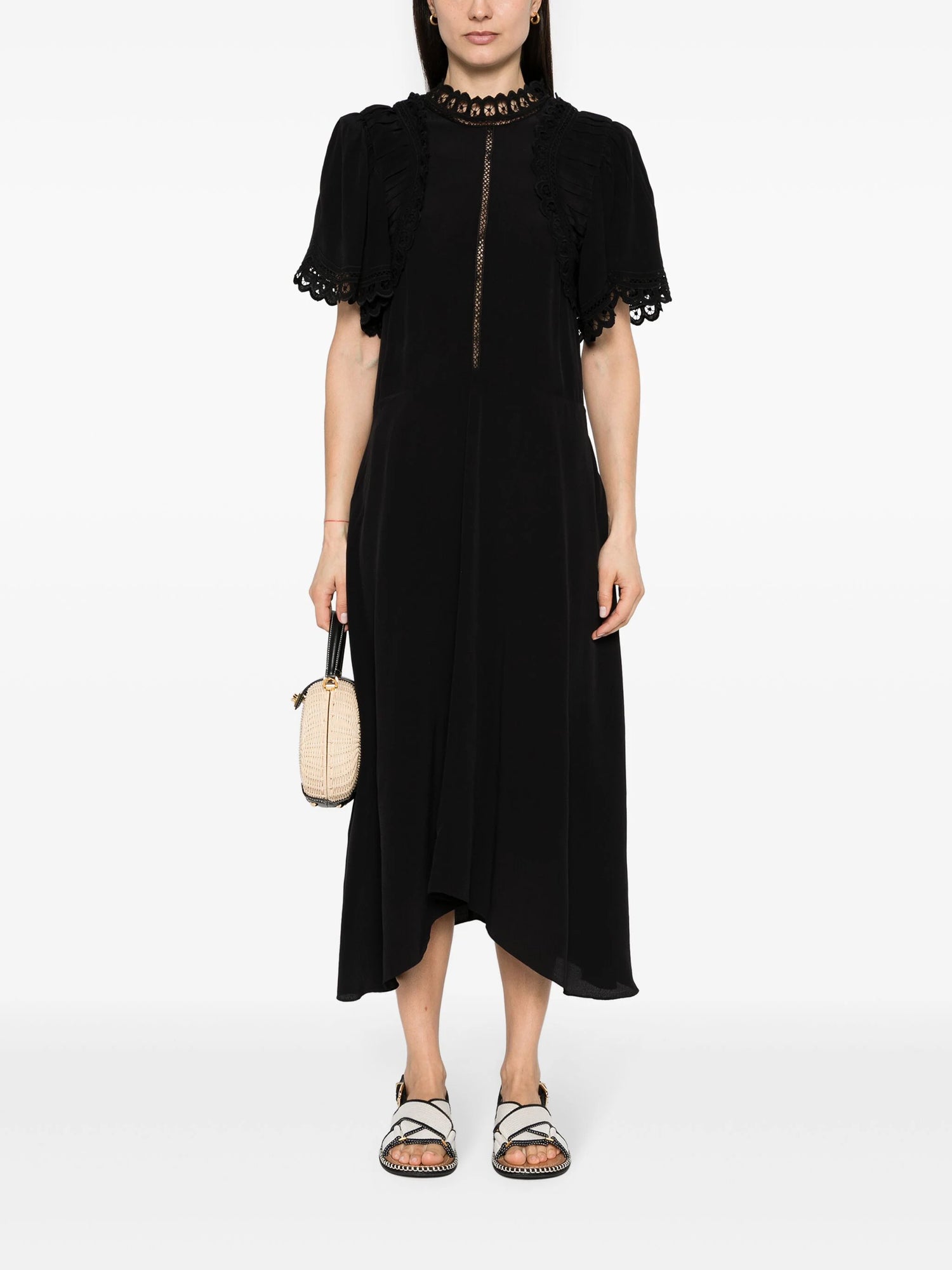 ELIDIA broderie dress, black