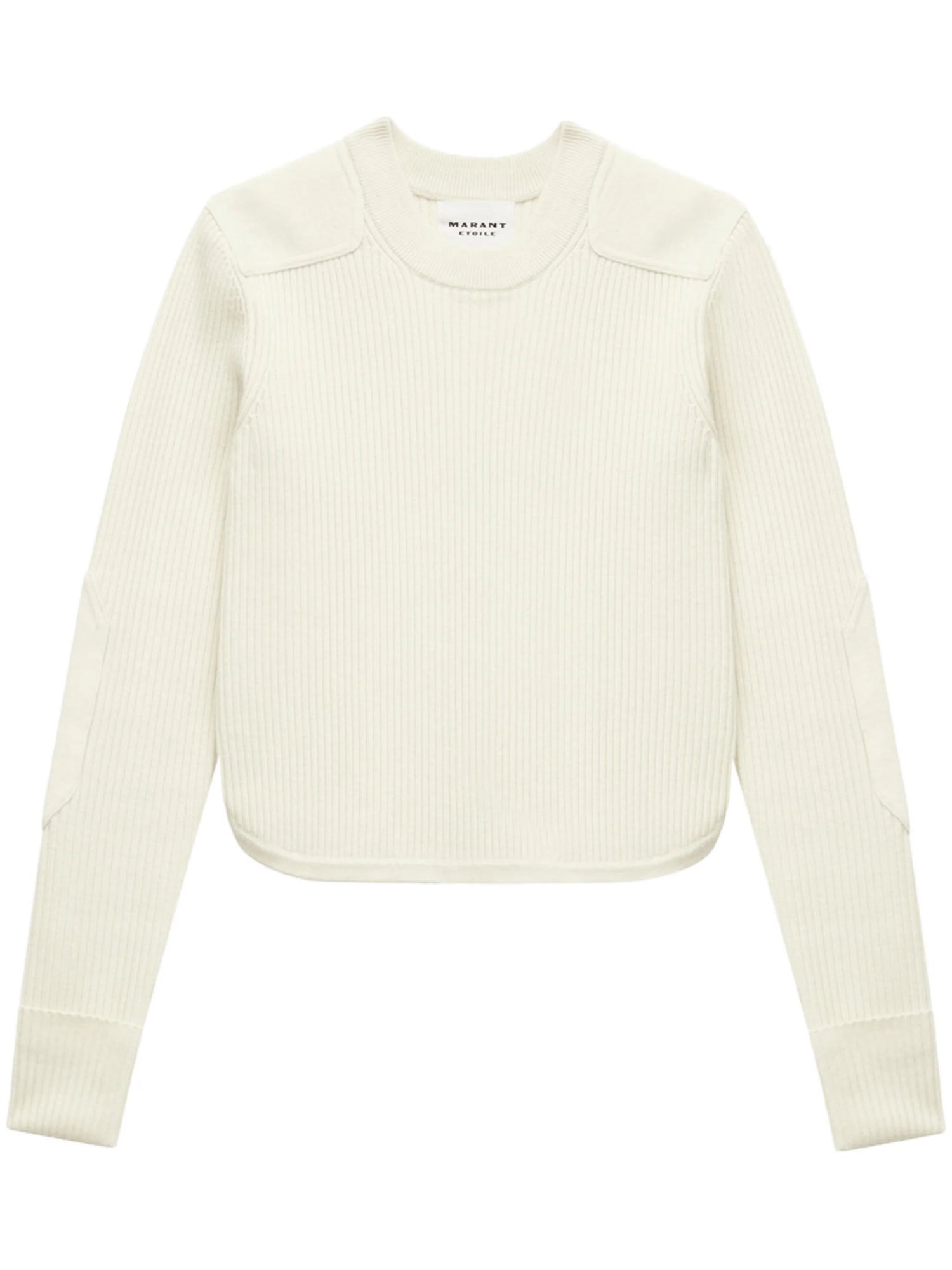 GABYNE merino knitted patch sweater, ecru