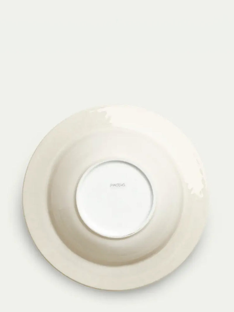 Round white plate upside down
