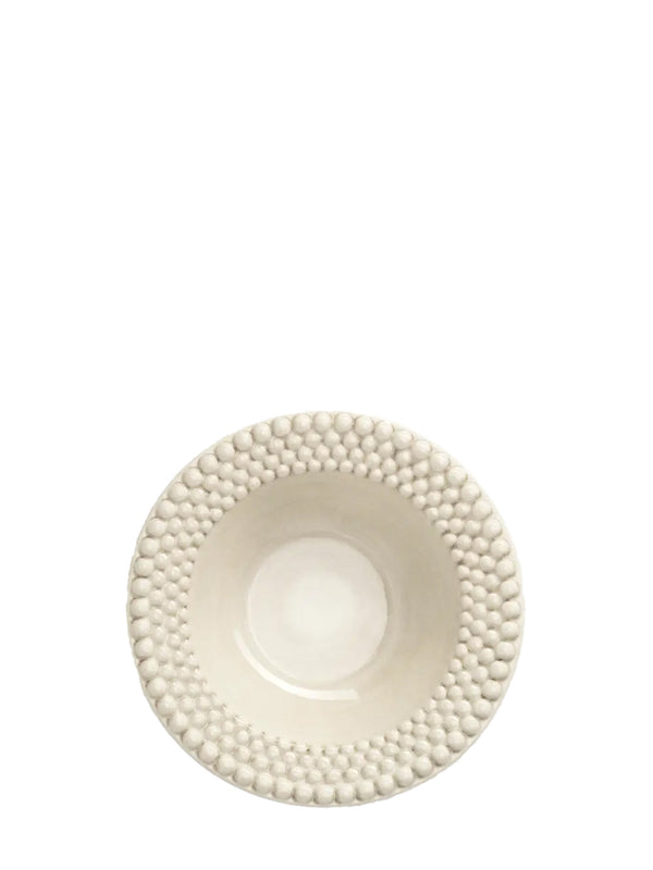 White textured bowl on a white background