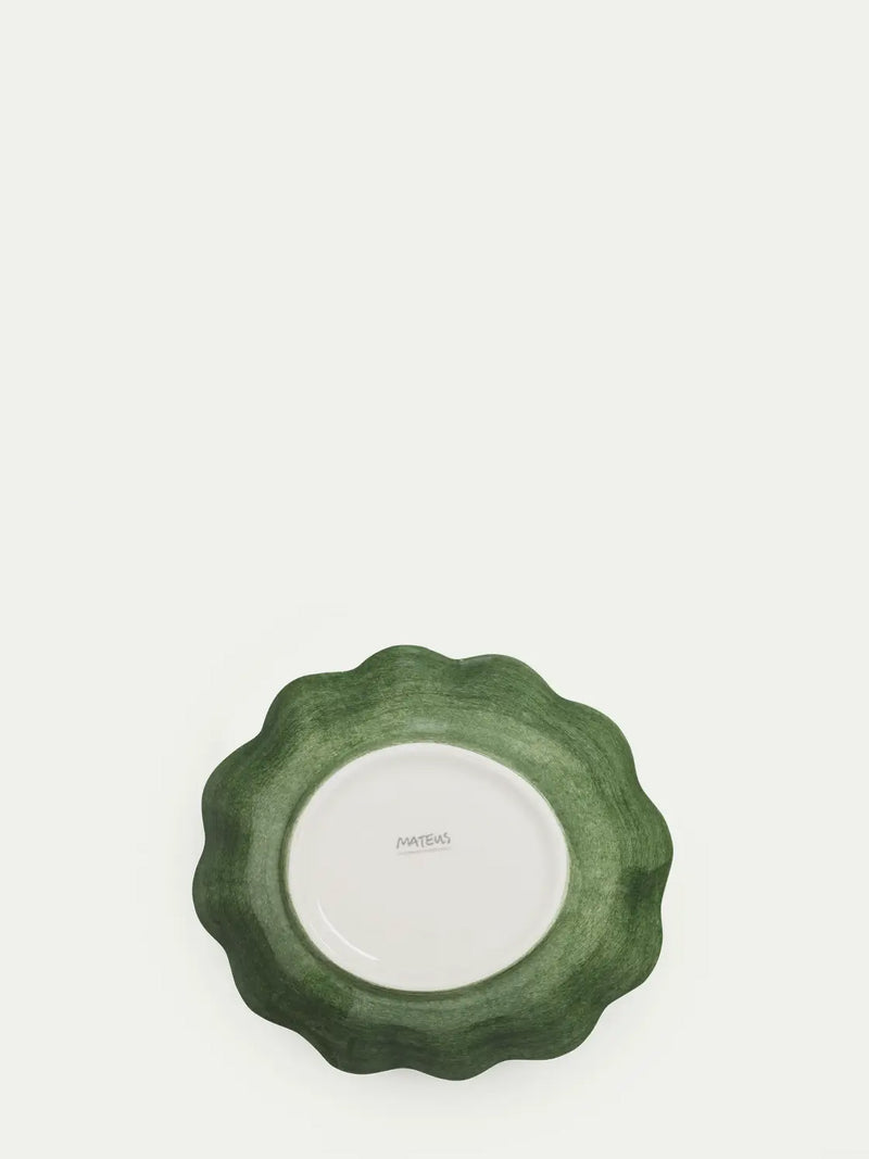 Oyster small oval bowl, dark green
