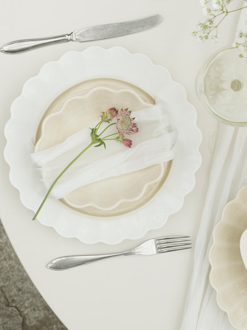 Oyster small oval bowl, sand (18 cm)