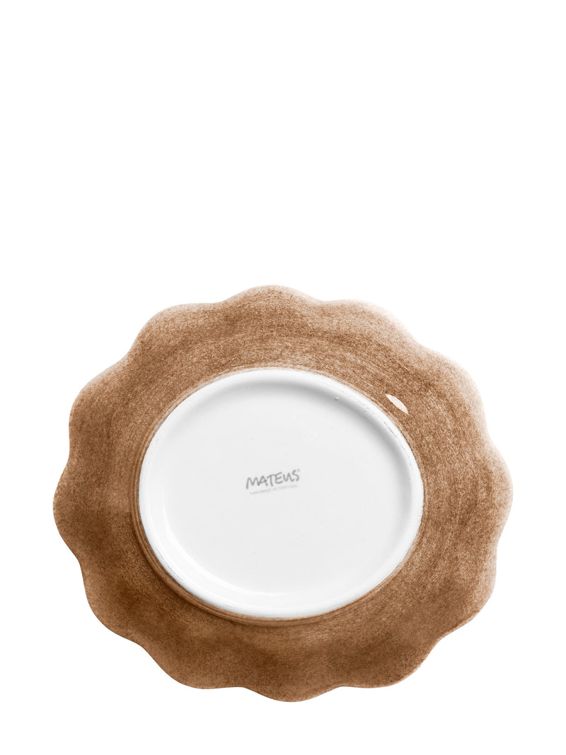 Oyster small oval bowl, cinnamon brown (18cm)