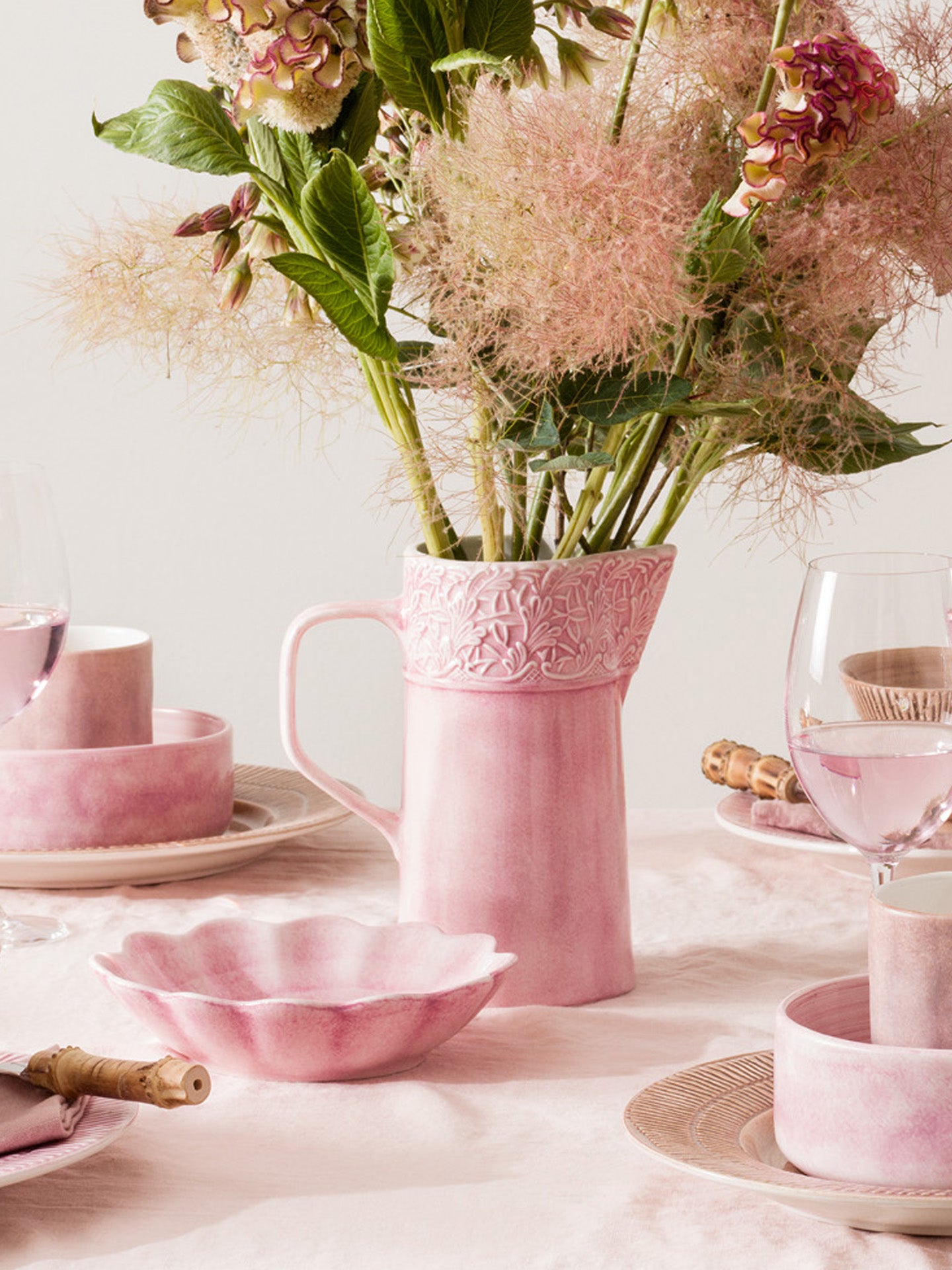 Oyster oval bowl, light pink(18 cm)