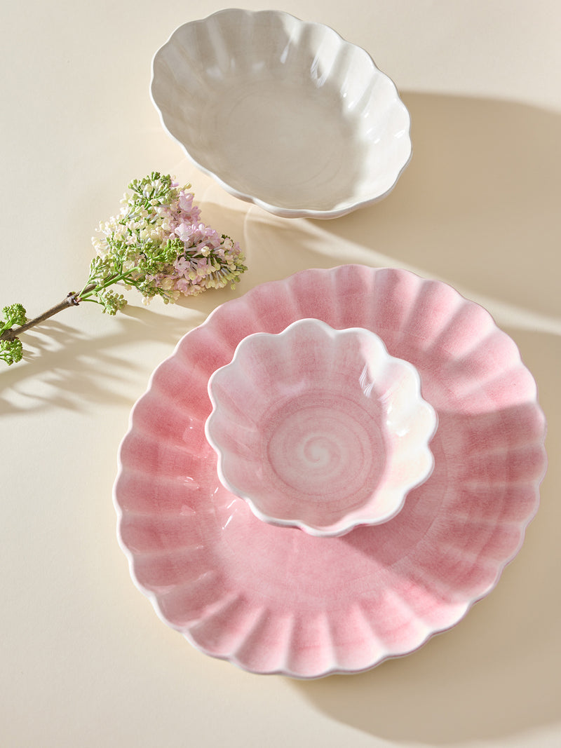 Oyster oval platter, light pink (35 x 30 cm)