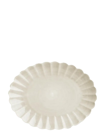 Oyster oval platter, sand (35 x 30 cm)