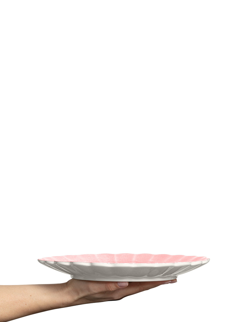 Oyster dinner plate, light pink