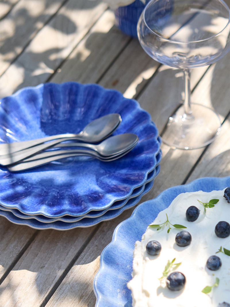 Oyster small plate, blue (20 cm)