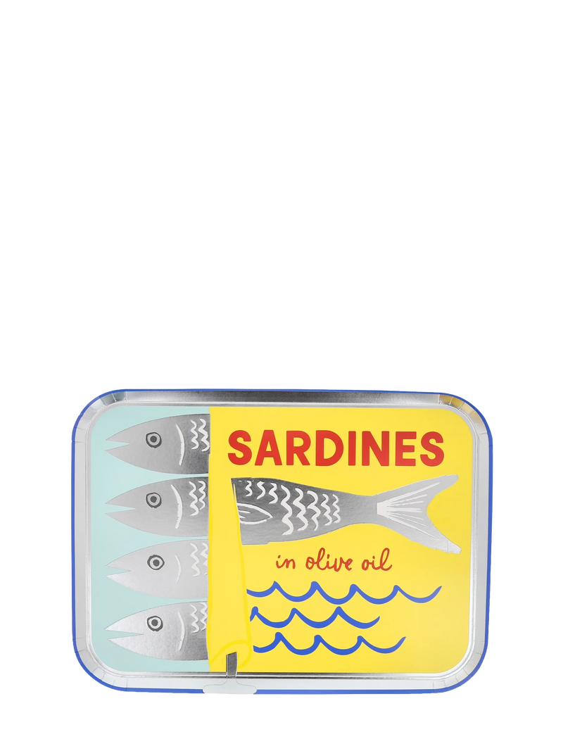 Tinned sardine can shaped paper plates, set of 8