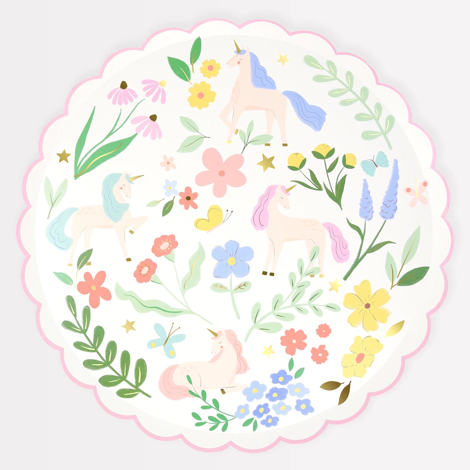Meadow unicorns dinner plates