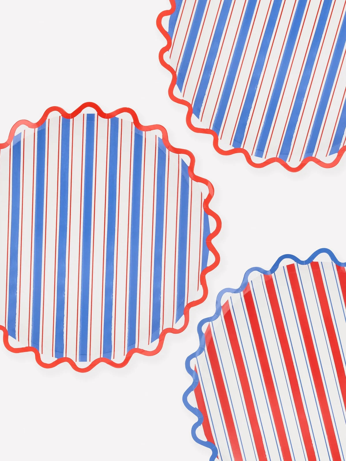 Nautical striped dinner paper plates, set of 8