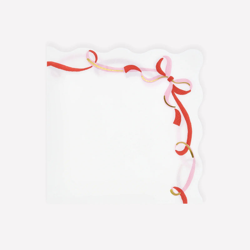 Ribbon bow dinner napkins
