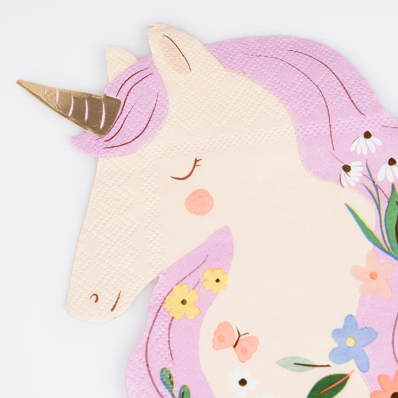 Meadow unicorns shaped cocktail napkins