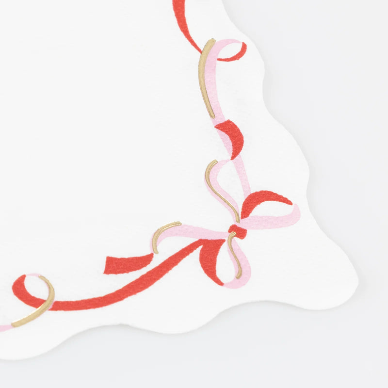 Ribbon bow dinner napkins