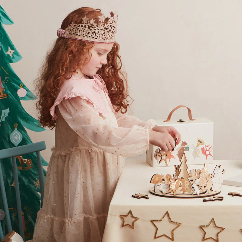 Glitter fabric star crown