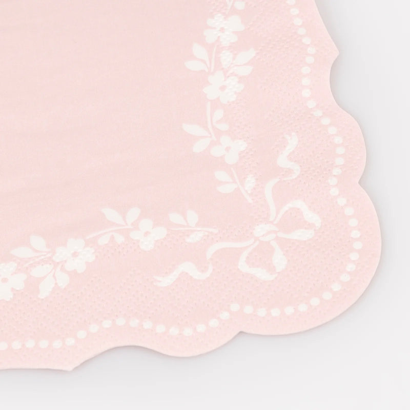 Rococo cocktail napkins, pink