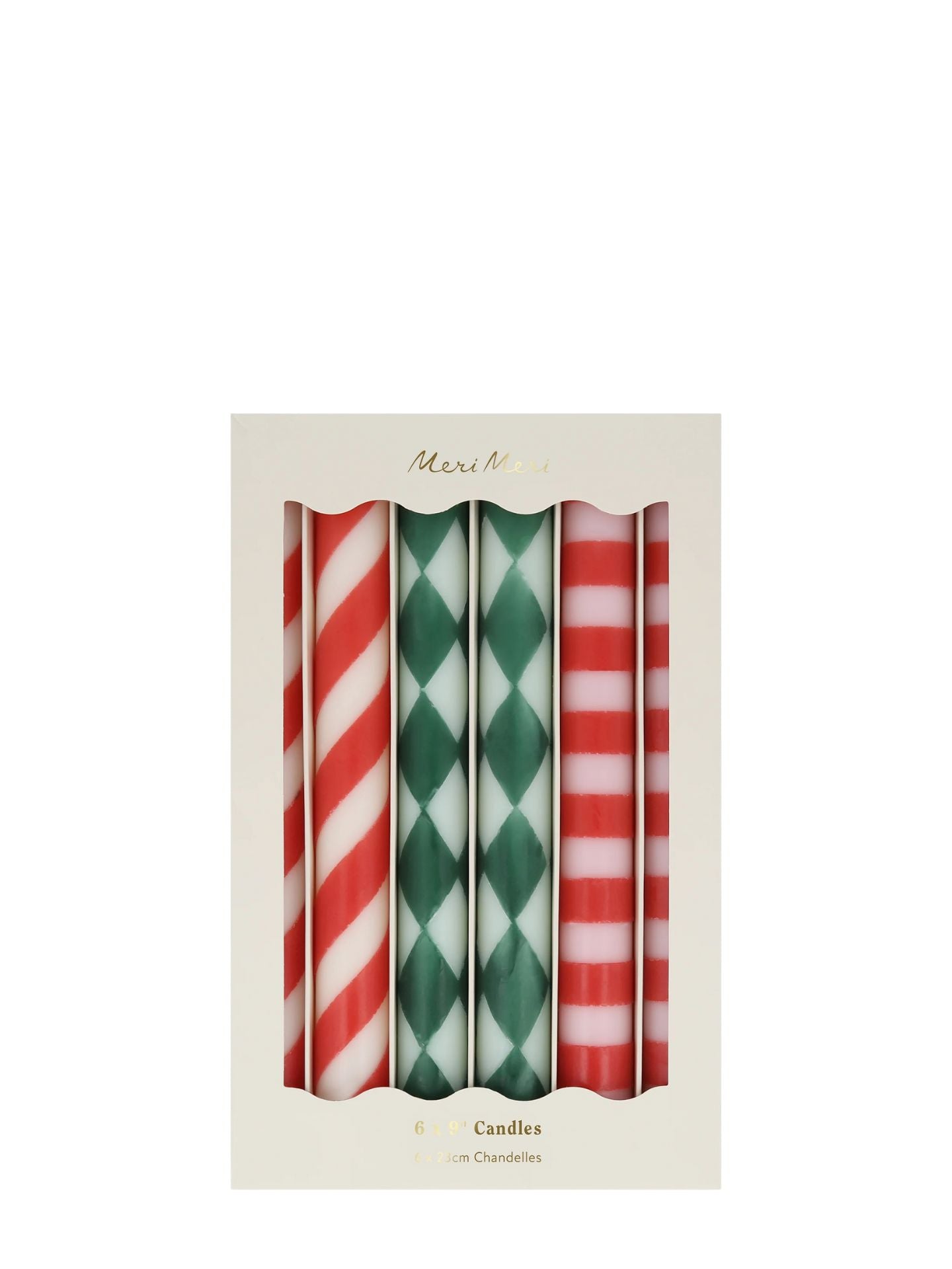 Festive stripe table candles