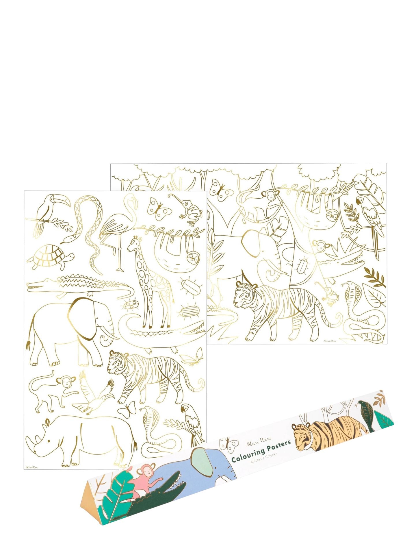 Jungle colouring posters