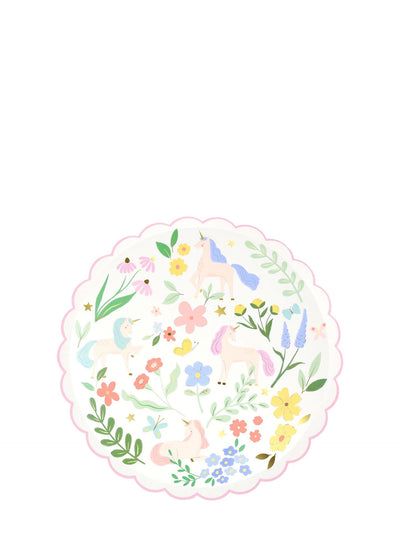 Meadow unicorns dinner plates