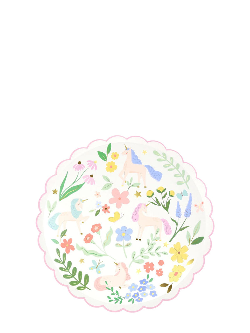 Meadow unicorns dinner plates