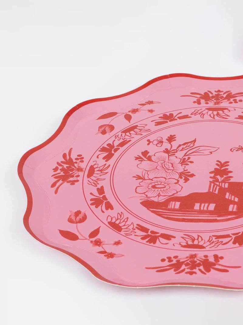 Pink vintage botanical side plates