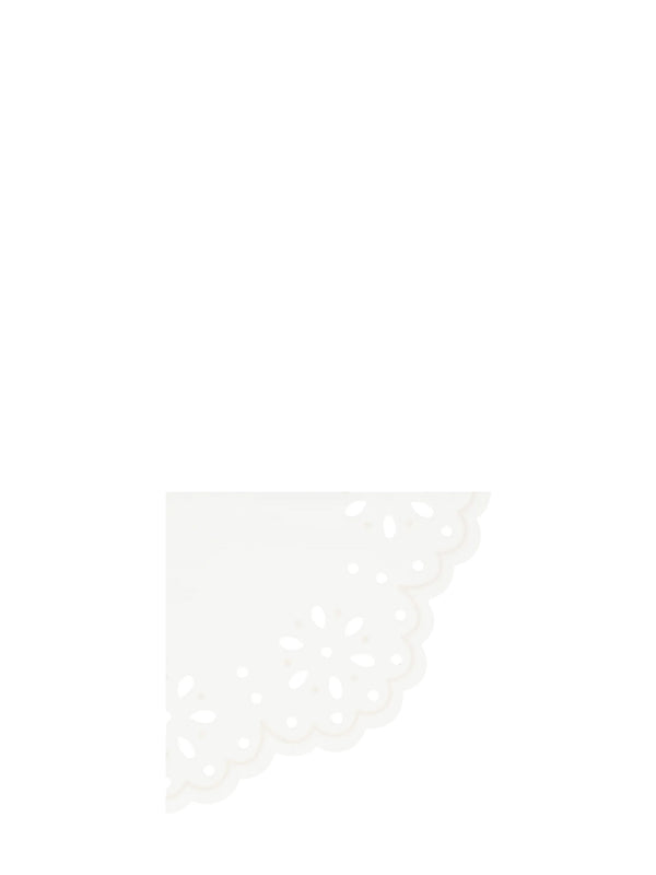 Broderie Anglaise lace white cocktail napkins