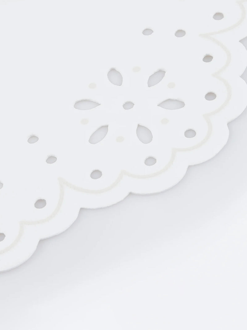 Broderie Anglaise lace white cocktail napkins