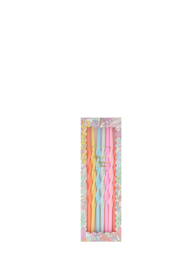 Meri Meri x Liberty rainbow garden party candles