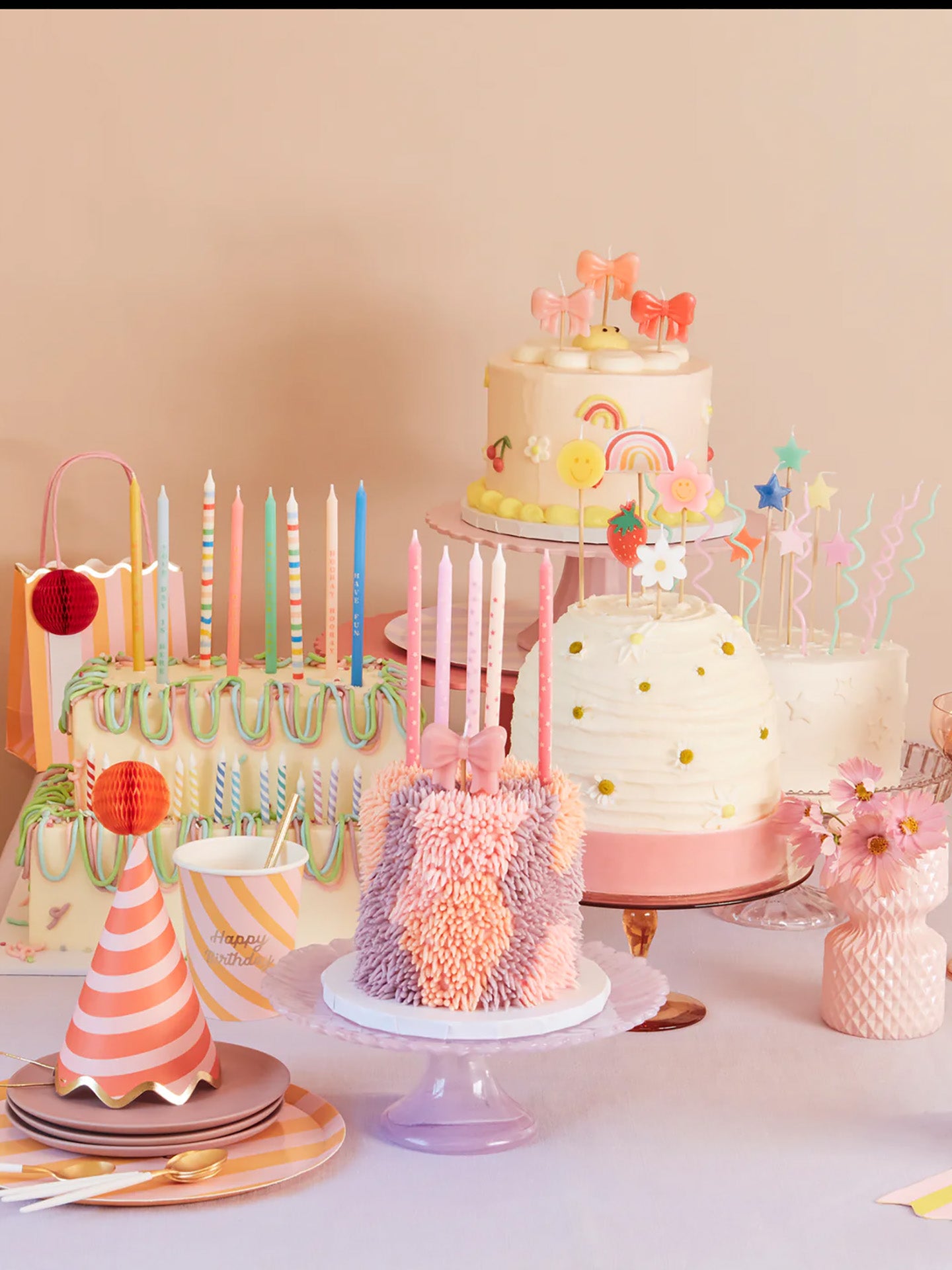 Multi stripe candles