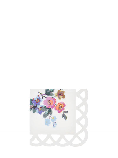 Basketweave floral cocktail napkins