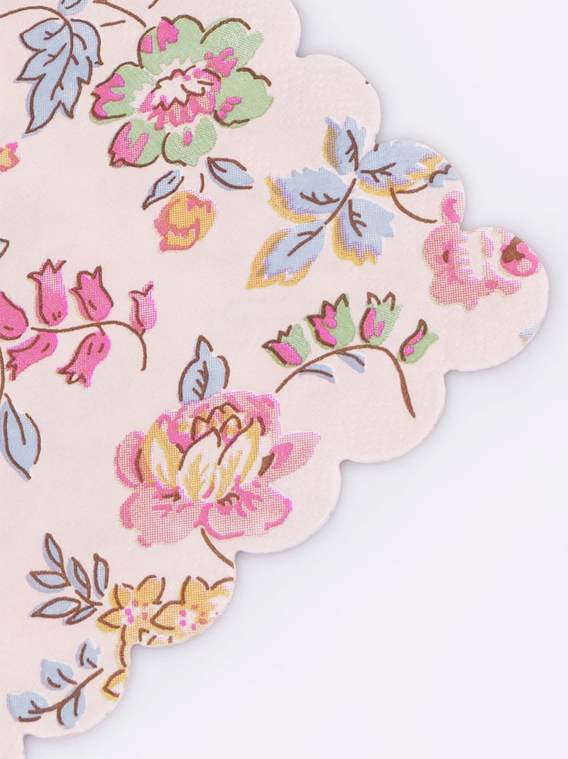 Chintz cocktail napkins, pink (16 pcs)