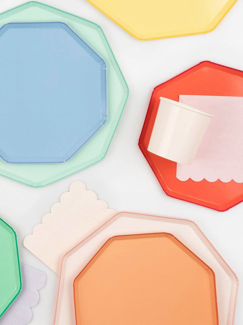 Scalloped cocktail napkins, cotton candy pink