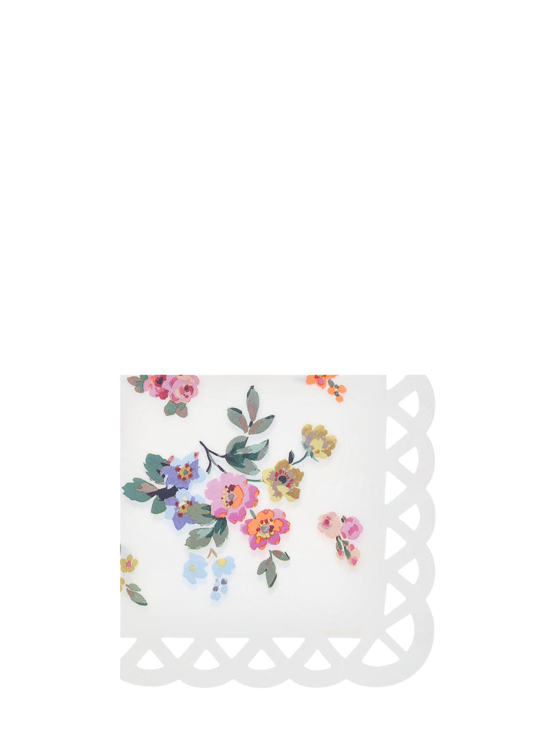 Basketweave floral dinner napkins