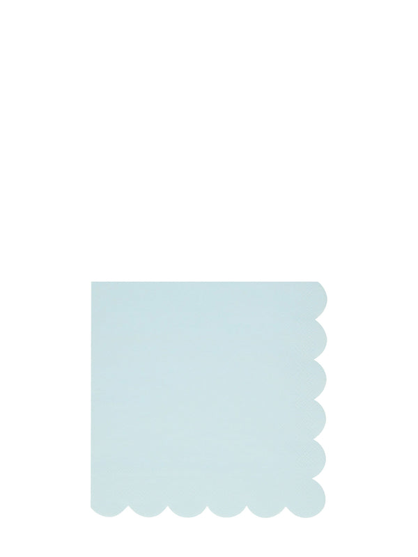 Scalloped dinner napkins, summer sky blue