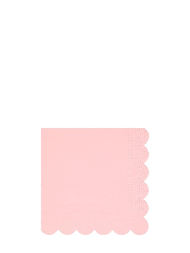 Scalloped dinner napkins, cotton candy pink