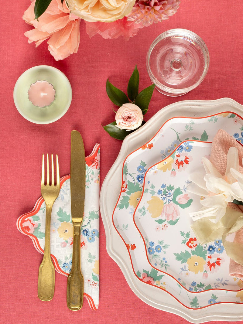 Vintage floral dinner napkins