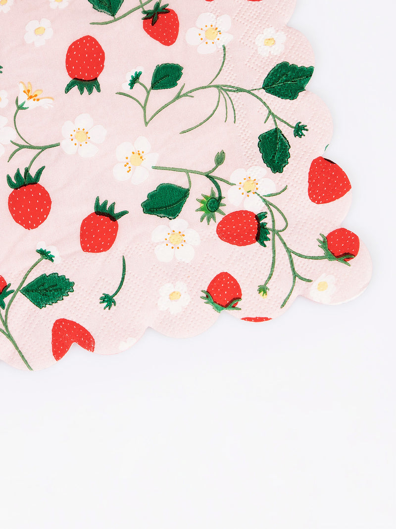 Strawberries dinner napkins