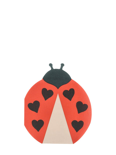 Ladybird shaped napkins, red