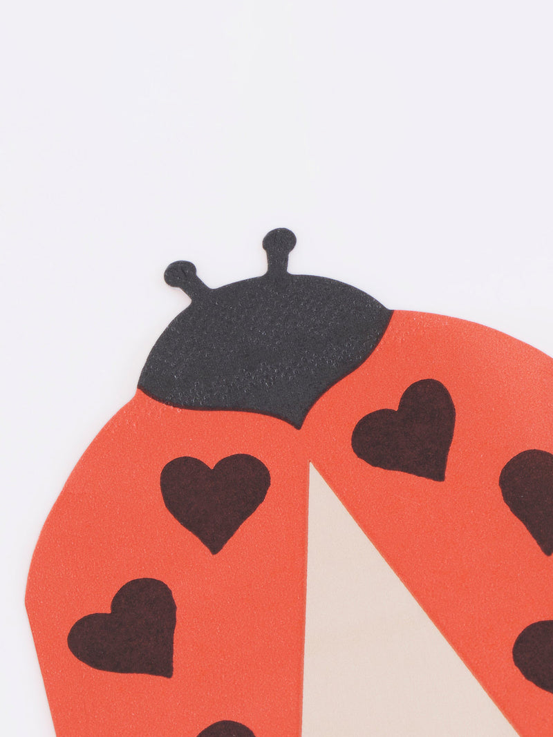 Ladybird shaped napkins, red