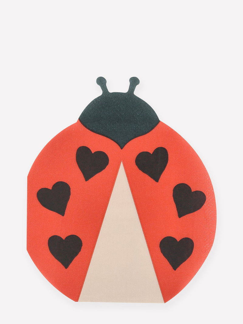 Ladybird shaped napkins, red