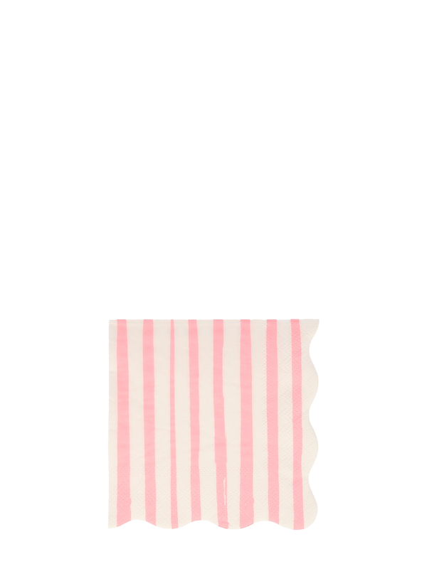 Stripe cocktail napkins, pink (16 pcs)