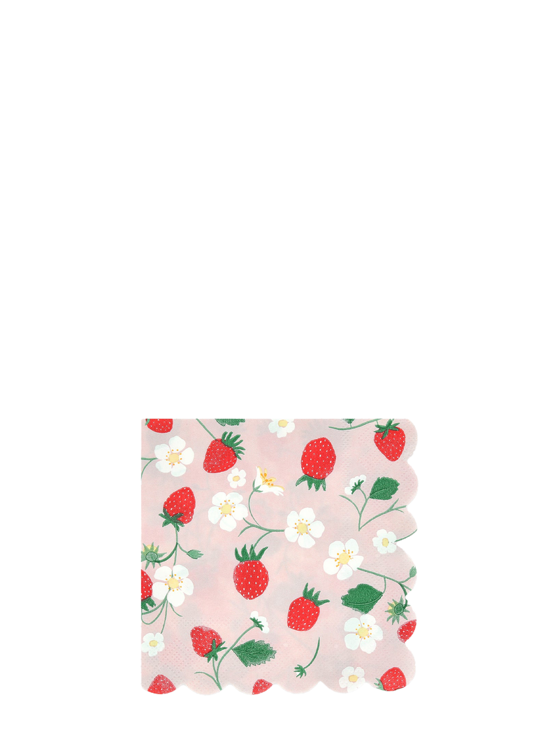 Strawberries cocktail napkins, pack of 16