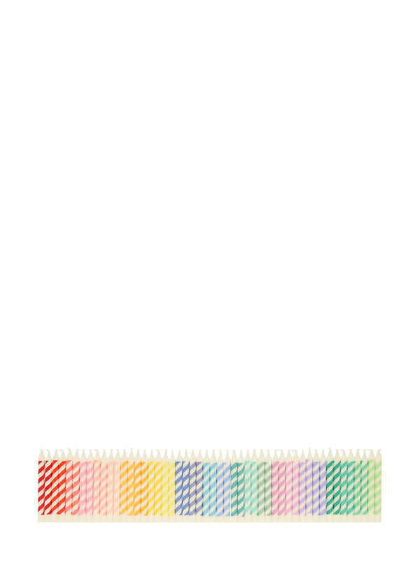 Rainbow striped mini candles