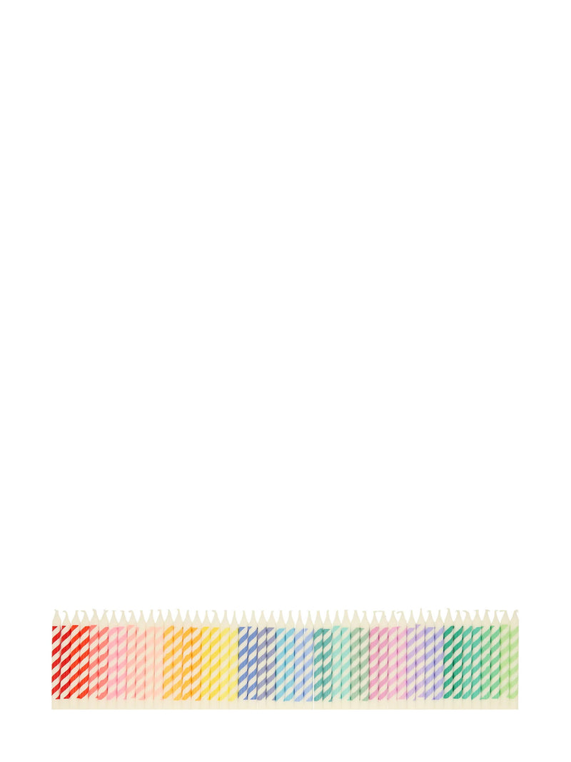 Rainbow striped mini candles
