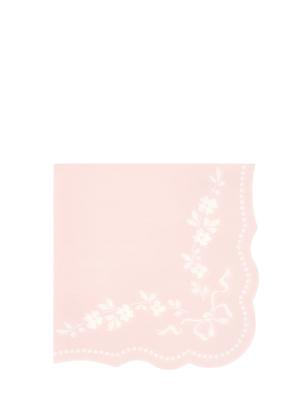 Pink paper napkins in rococo style