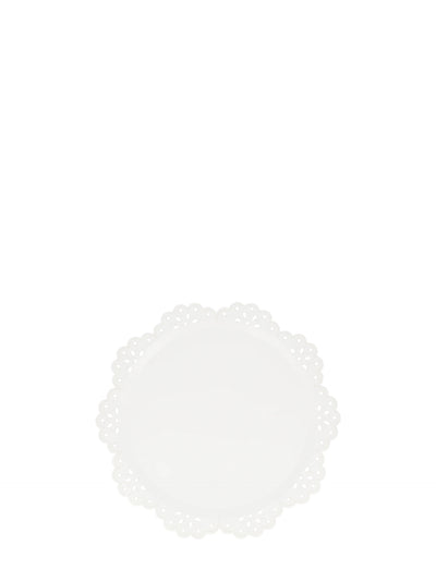 Broderie Anglaise lace white side paper plates