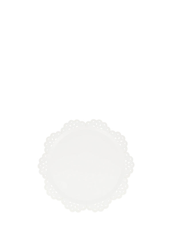 Broderie Anglaise lace white side paper plates