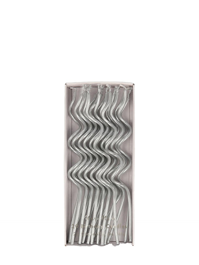 Silver swirly candles